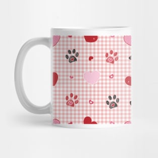 Plaid pattern baby pink with Valentine's Day concept Mug